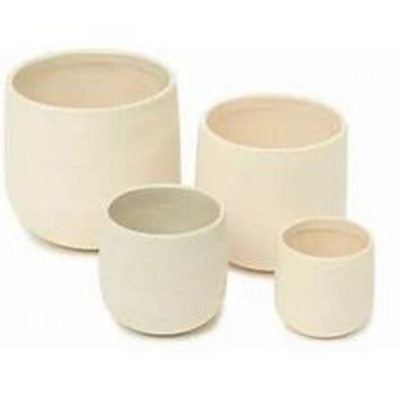Safi Roost Stoneware Tall Bowls Cream - 4 Piece Stoneware Bowl Set New in Box - Picture 2 of 14